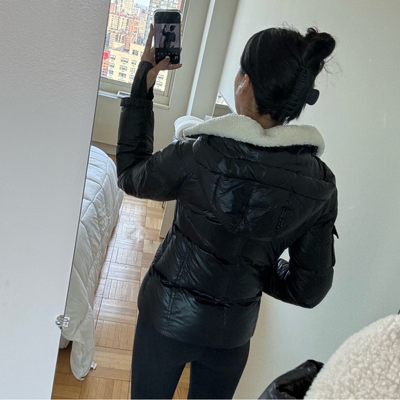 AQUA Chloe Sherpa Trim Puffer Jacket - Picture 8 of 10